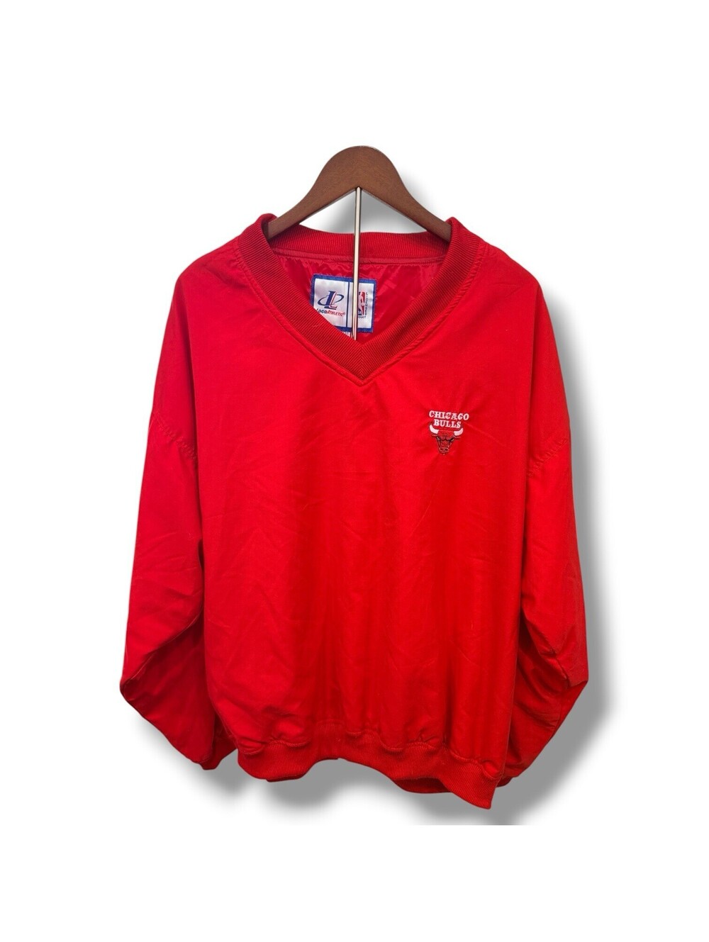 Vintage Chicago Bulls Logo Athletic Pullover Windbreaker Jacket XL NBA